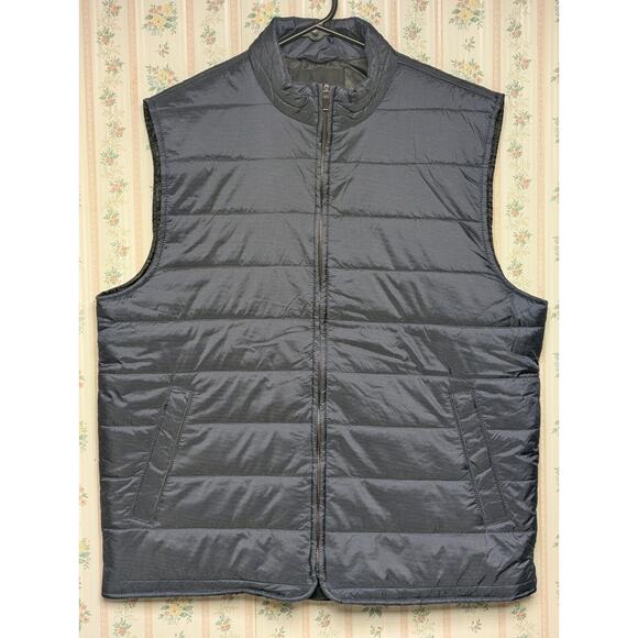 Marc Anthony Puffer Vest Jacket MENS SIZE LARGE navy full zip poly fill classic - Picture 1 of 13